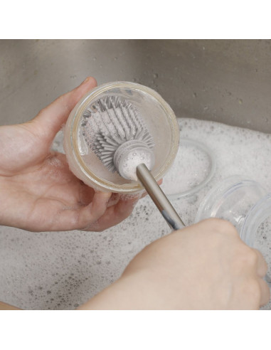 Doppelseitige Reinigungsbürste Soft - Hellgrau