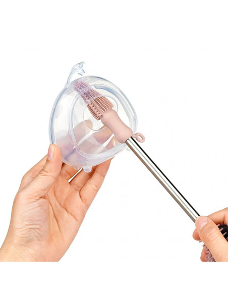 Doppelseitige Reinigungsbürste Soft - Hellgrau