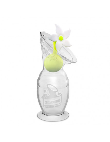 100% lebensmittelechtes Silikon Haakaa Silikon-Milchpumpe mit Saugfuß und Blumenstopper Weiß BPA-frei 150 ml 