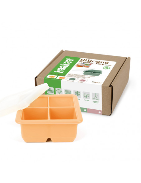 Gefrierform für Muttermilch oder Babynahrung 4 Fächer - Apricot