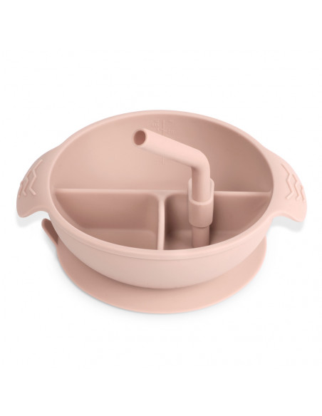 Silicone Divided Suction Bowl - Blush