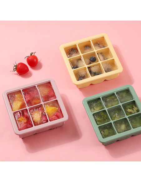 Gefrierform für Muttermilch oder Babynahrung 9 Fächer - Erbsengrün