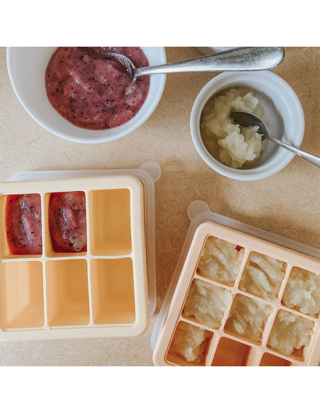 Baby Food and Breast Milk Freezer Tray 6 Compartments - Apricot