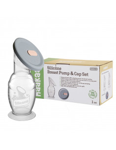 Breast milk pump with suction foot 150ml & Silcione Lid 2