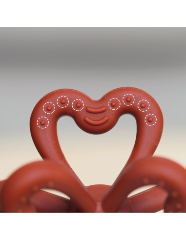 Zahnungshilfe Kleeblatt - Kupferrot