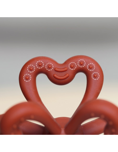 Zahnungshilfe Kleeblatt - Kupferrot