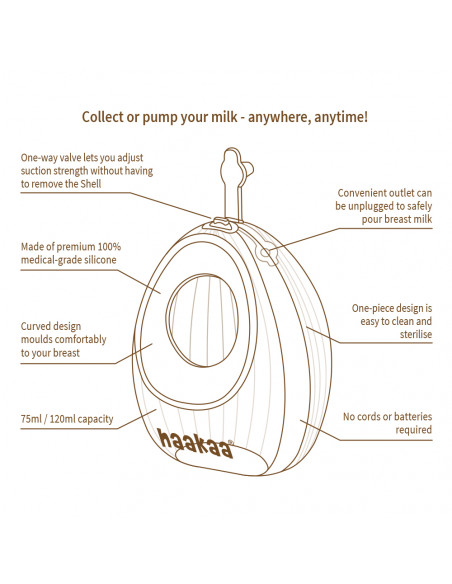 Tragbare muschelförmige Milchpumpe 75ml