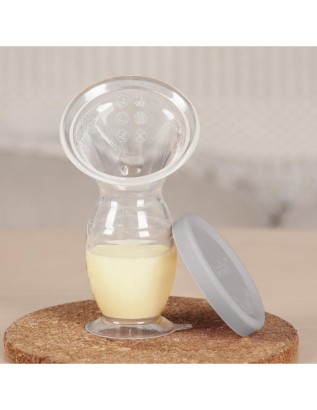 Muttermilchpumpe mit Saugfuss 150ml + Silikondeckel Set