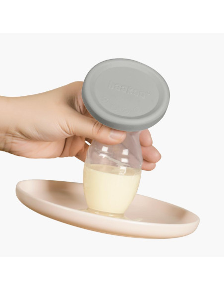 Muttermilchpumpe mit Saugfuss 150ml + Silikondeckel Set