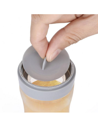 Squeeze Fütter-Flasche mit Löffel - Peach